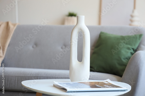 Modern white ceramic vase w...