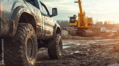 truck in construction site 