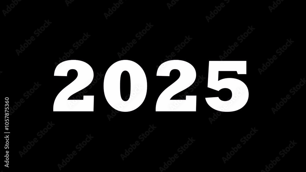 Video of writing in white
lettering 2025. New year animation
isolated on black background with effect.
Greeting pop up inscription for presentation,
screensaver, website. Animated video сlip with text Video of writing in white
lettering 2025. New year animation
isolated on black background with effect.
Greeting pop up inscription for presentation,
screensaver, website. Animated video сlip with text