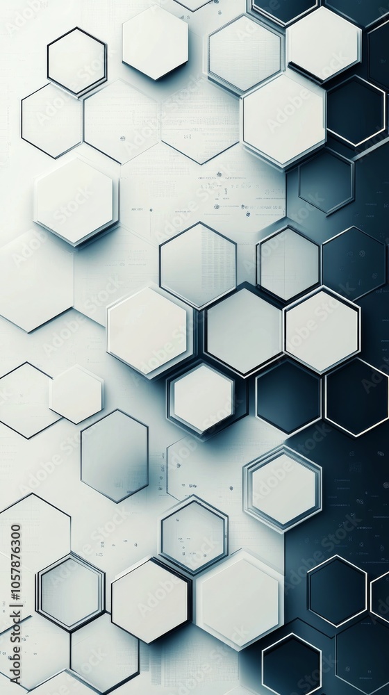 Abstract white hexagons form a textured wall design in modern architecture Abstract white hexagons form a textured wall design in modern architecture