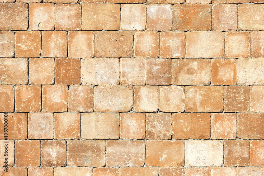 Rustic Brick Wall Texture with Weathered Stones, Natural Pattern, Earth Tones for Architectural Design in Construction, Rustic Charm Concept