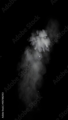 abstract real dust floating over black background for overlay isolated with white highlights, png