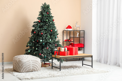 Festive christmas tree with...