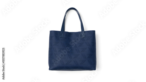 Minimalist Navy Blue Tote Bag on White Background. Generative AI