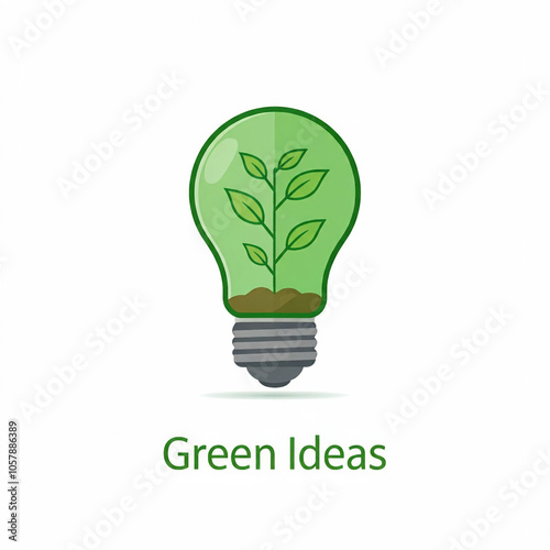 bulb with green leaf