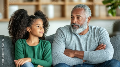 Father apologizing to his teenage daughter after a disagreement, representing the importance of communication and forgiveness in family relationships