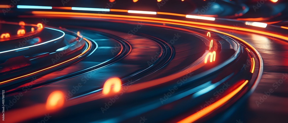Dynamic abstract background with flowing neon lights and curves that evoke motion and energy in a futuristic setting. Dynamic abstract background with flowing neon lights and curves that evoke motion and energy in a futuristic setting.