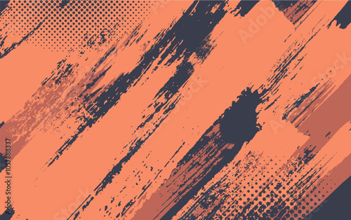 Abstract grunge scratch background. Distressed rough dark abstract textured. Black isolated on orange. Vector graphic design element vintage style decoration concept for banners, flyer, card.