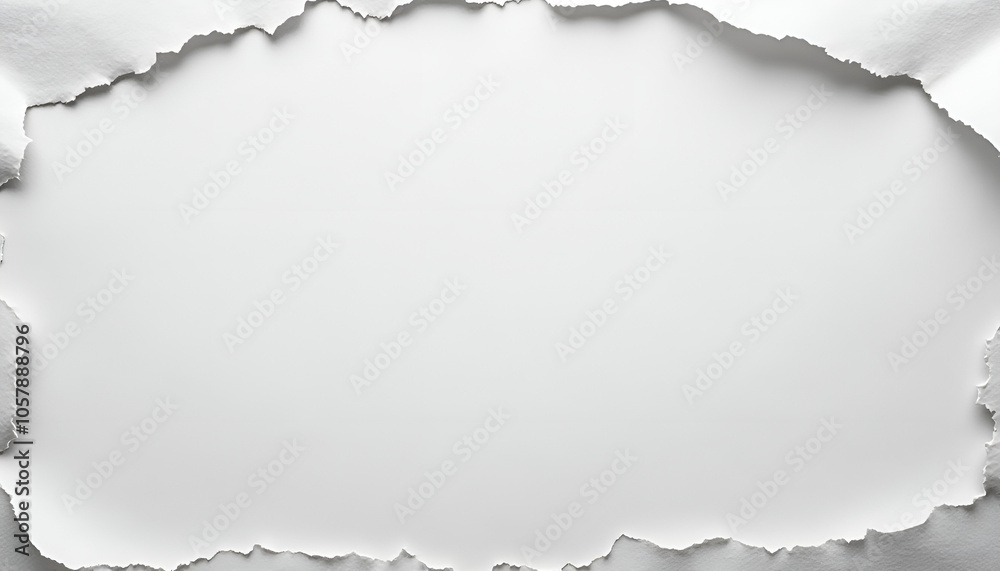 Fototapeta premium Torn edge white paper with a smooth texture, ideal for creative projects, invitations, and minimalist designs