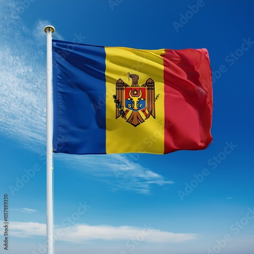 Moldovan flag of Moldova, AI generated photo