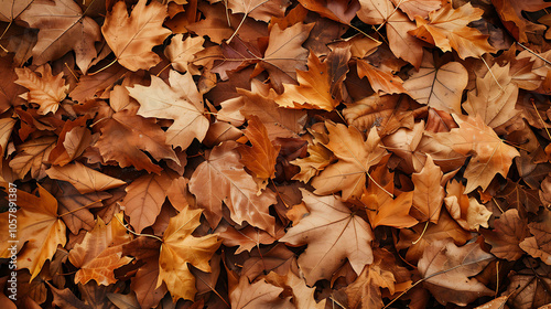 A stunning close-up of fallen leaves in the autumn.