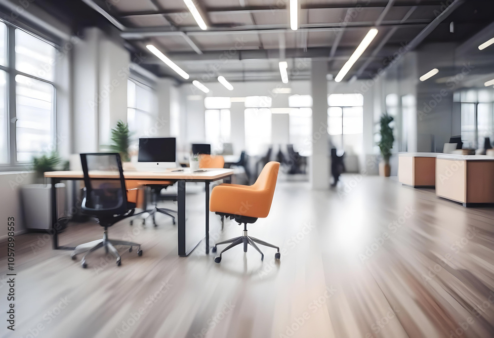 motion blur background of modern office interior design contemporary workspace for creative business defocus long exposure shake jerk