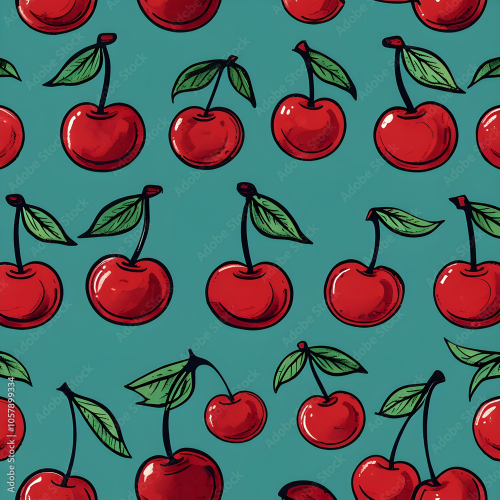 Cherries Pattern Background Cherries Pattern Background
