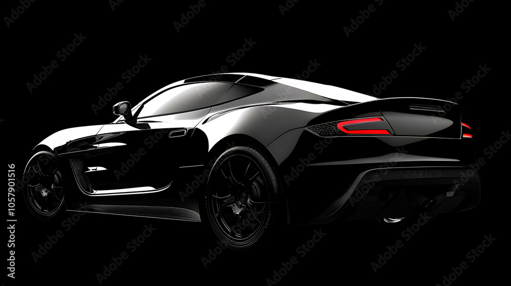 The sleek black sports car is a powerful and stylish vehicle. The sleek black sports car is a powerful and stylish vehicle.