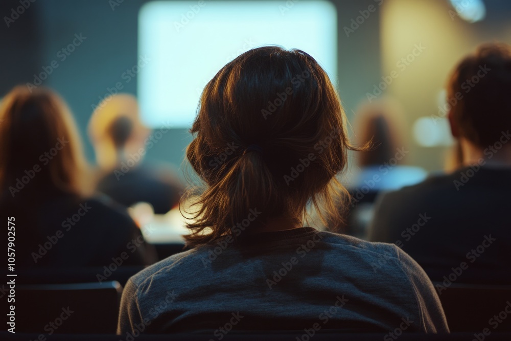 people in a conference room looking at a defocused speaker people in a conference room looking at a defocused speaker