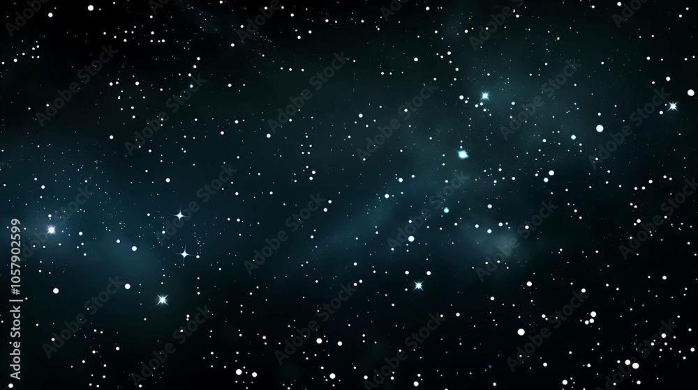 Fototapeta premium This is a beautiful image of a starry night sky. The stars are bright and vivid, and the dark blue background makes them stand out.
