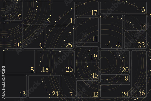 advent calendar with golden circles.eps