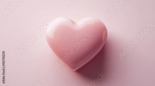 Soft and Romantic Heart on a Pastel Pink Background