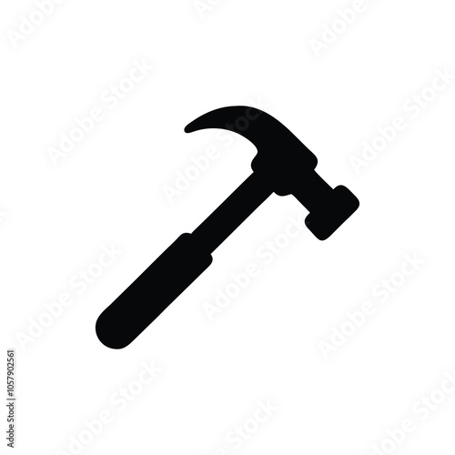 Hammer vector icon and tool with white background