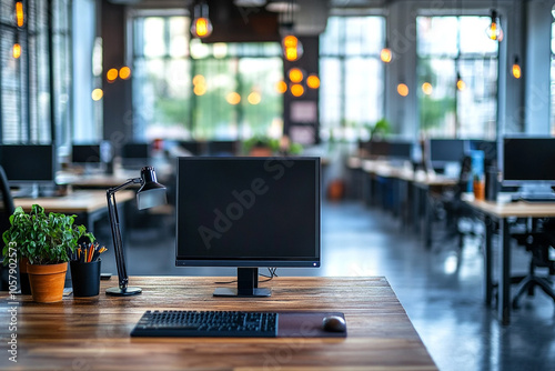 motion blur background of modern office interior design contemporary workspace for creative business defocus long exposure shake jerk