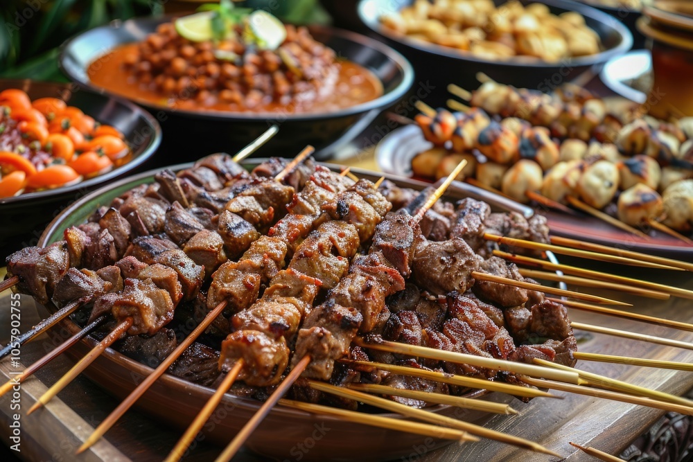 menu of mutton and beef satay served at the feast of Eid al Adha menu of mutton and beef satay served at the feast of Eid al Adha