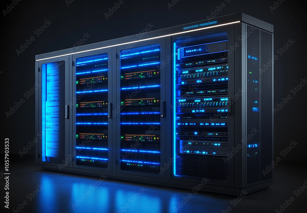 Dimly lit data center hallway with rows of glowing orange and blue servers, creating a high-tech and futuristic atmosphere.
Dimly lit data center hallway with rows of glowing orange and blue servers, creating a high-tech and futuristic atmosphere.