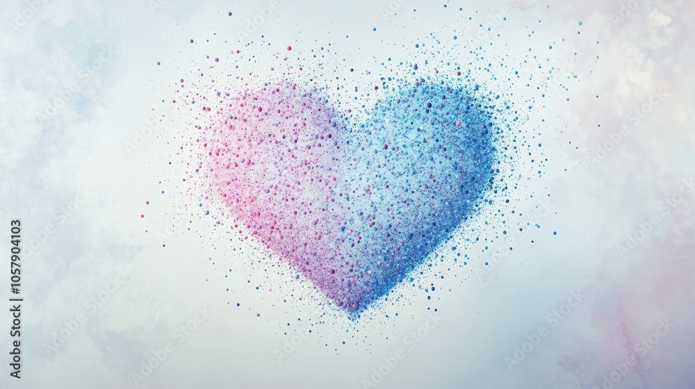 Colorful Heart-Shaped Confetti Floating in the Air Colorful Heart-Shaped Confetti Floating in the Air
