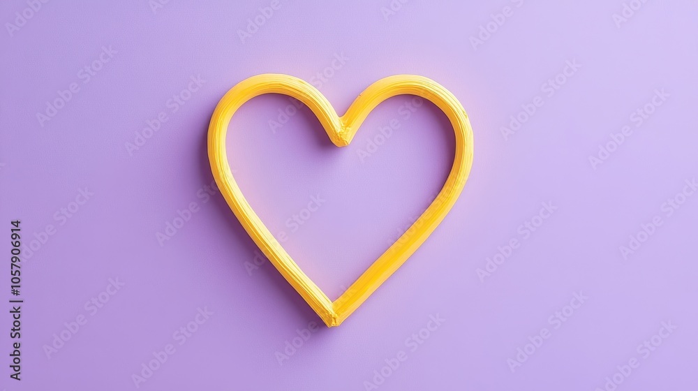 Vibrant and Playful Heart-Shaped Object on a Pastel Purple Background Vibrant and Playful Heart-Shaped Object on a Pastel Purple Background
