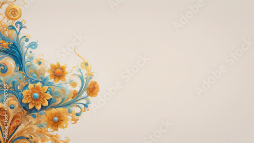 花のある白いカード　AI画像　ジェネレーティブAI