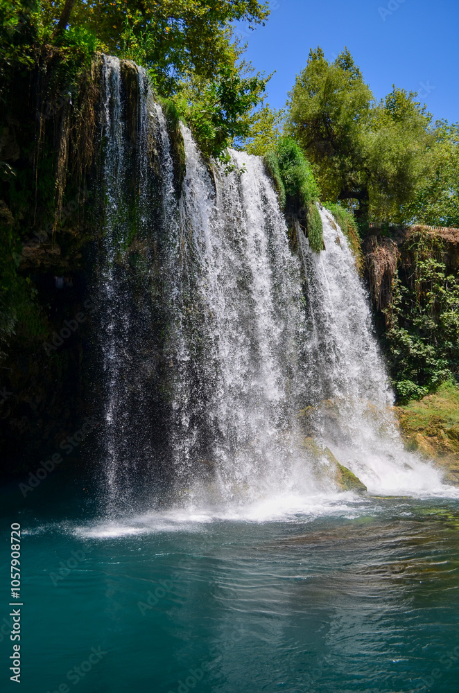 Fototapeta premium duden waterfall in the forest at antalya
