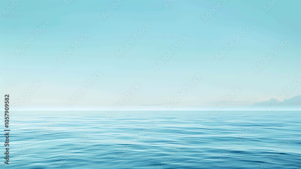 This is a beautiful image of a calm sea. The water is a deep blue color and the sky is a light blue color. This is a beautiful image of a calm sea. The water is a deep blue color and the sky is a light blue color.