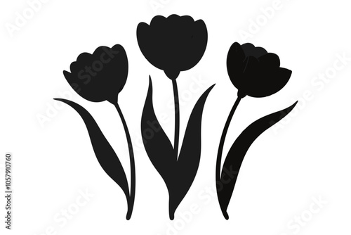 Unique Tulip silhouette  Drawings for Flower Lovers
