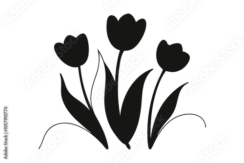 Unique Tulip silhouette  Drawings for Flower Lovers