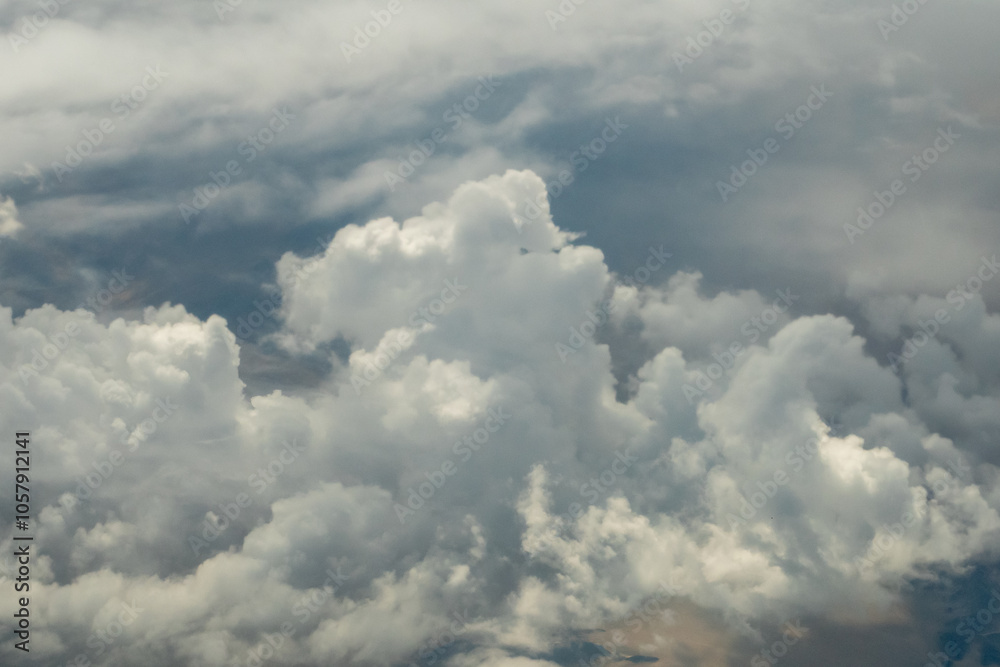 Aerial view of clouds outside of my airplane window on a flight from Los Angeles to New York City Aerial view of clouds outside of my airplane window on a flight from Los Angeles to New York City