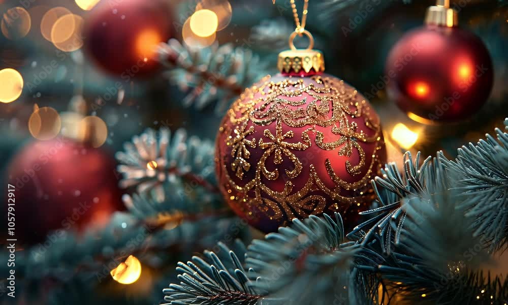 Christmas Ornament on a Decorated Tree Christmas Ornament on a Decorated Tree