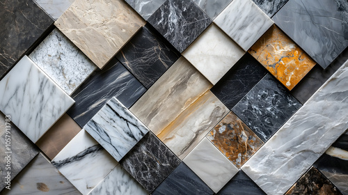 Marble Tile Wall Close-Up