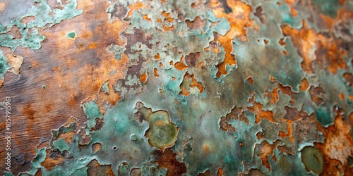 Aged Teal-Green Metal Textu...