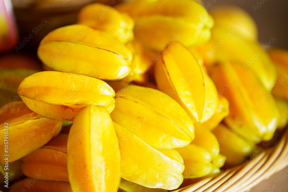 Organic starfruit stock image Organic starfruit stock image