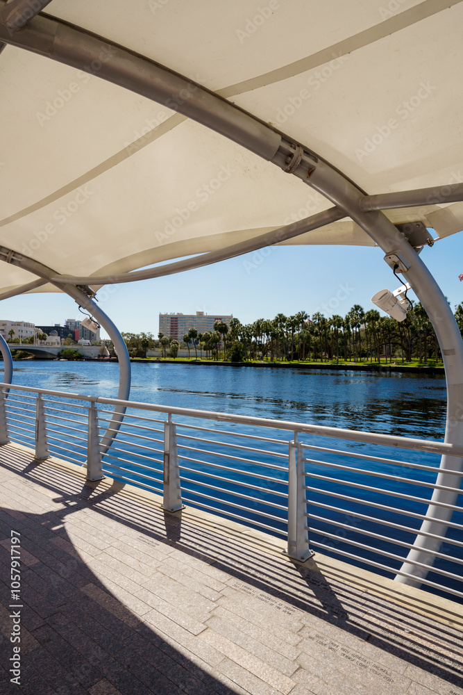 Fototapeta premium Photo taken on the Tampa Riverwalk 2024