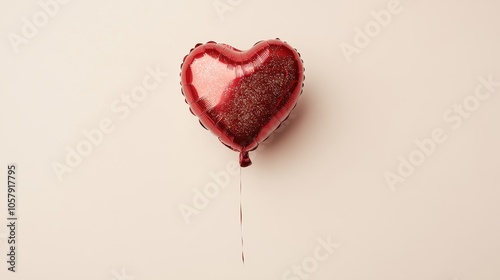 A Heart-Shaped Balloon in a Minimalist Setting