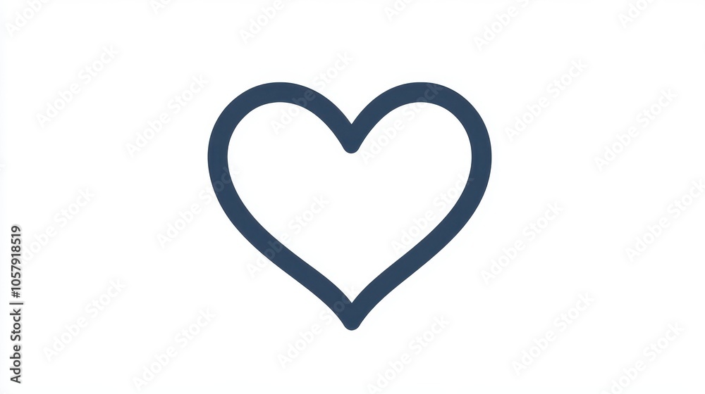 Simple Minimalist Navy Blue Heart Icon Simple Minimalist Navy Blue Heart Icon