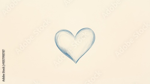 Minimalist Heart Illustration on Soft Beige Background