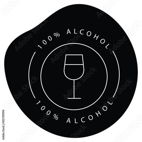 Alcohol-Free Wine Beverage Restriction Vector Icon Design