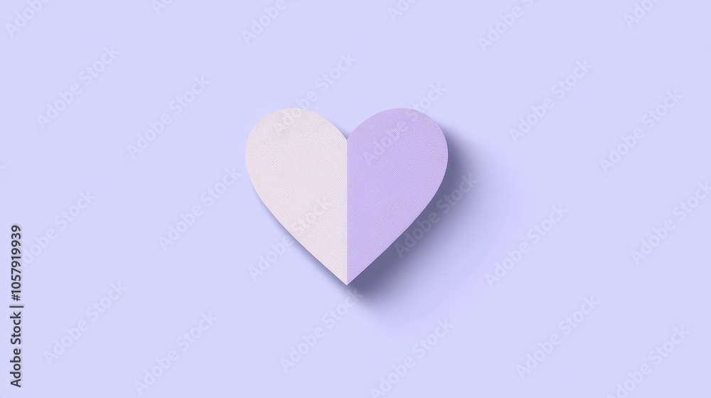 Minimalist Heart-Shaped Design on Pastel Purple Background Minimalist Heart-Shaped Design on Pastel Purple Background