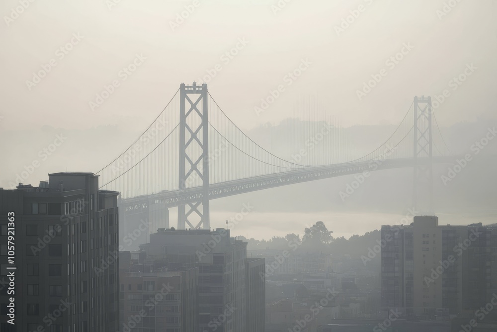 Fototapeta premium view of the golden gate bridge in the haze