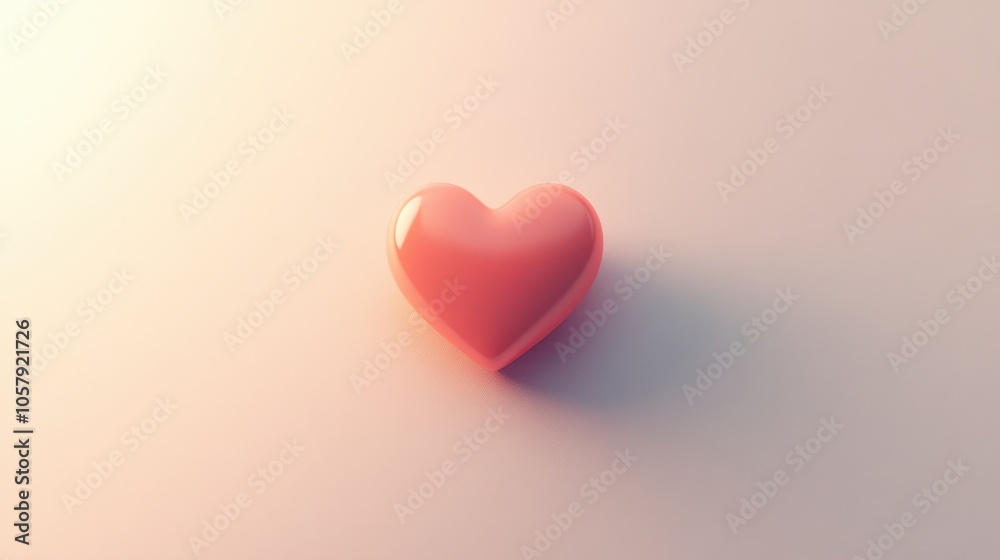 Fototapeta premium Minimal Heart Shaped Decor Glowing with Love and Romance