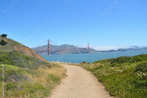 view of the golden gate bridge in the haze