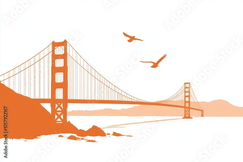 Obraz na płótnie graphic image of the golden gate bridge in the haze w salonie