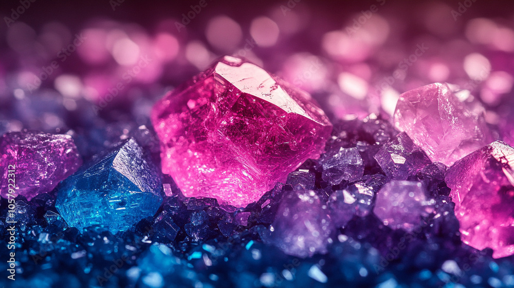 stunning abstract background featuring crystal-like shapes and soft, diffused lighting. This design evokes feelings of tranquility, elegance, and modernity, perfect for creative projects