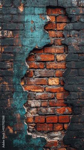 Red brick wall surface with textured stones and natural imperfections in detail